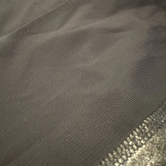 JoyLab Silver Metallic Mesh Shine Disco Leggings Tights Womens Medium - Picture 2 of 8